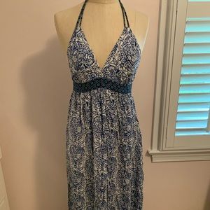 Blue Printed Maxi Dress